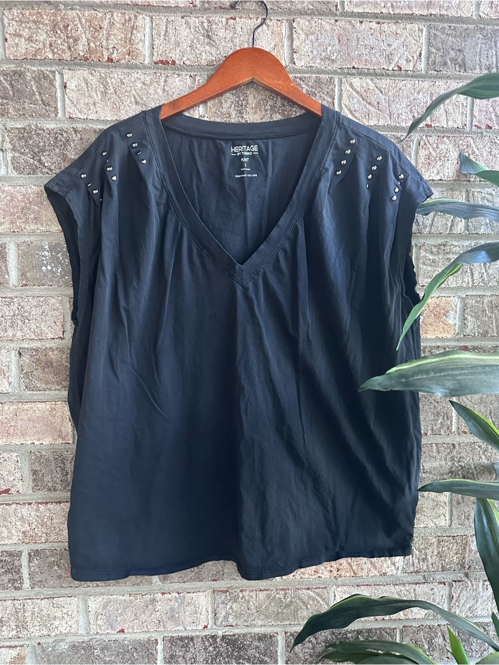 torrid Soft Black V-Neck Studded Tank Top